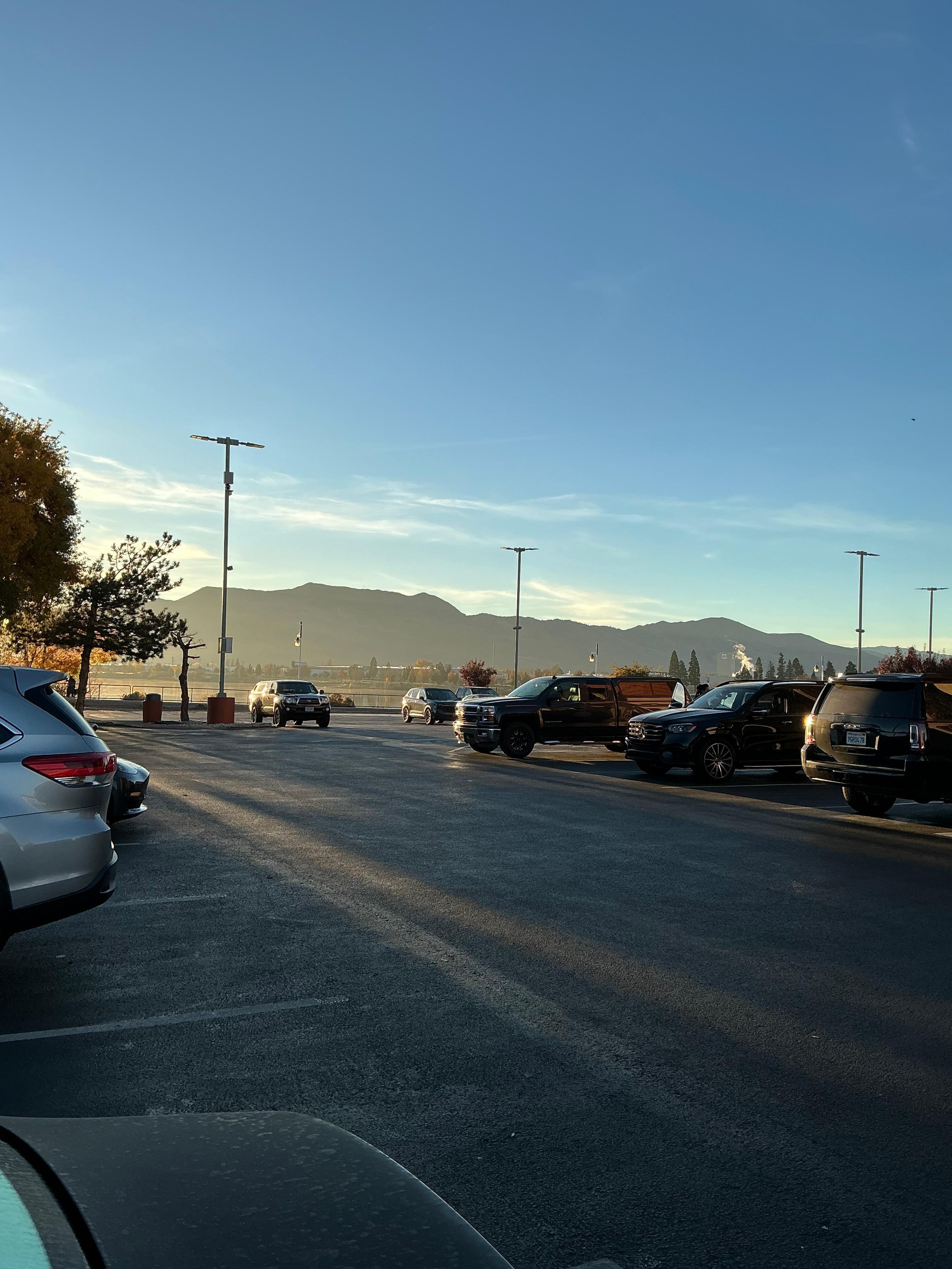 Parking lot at the village inn