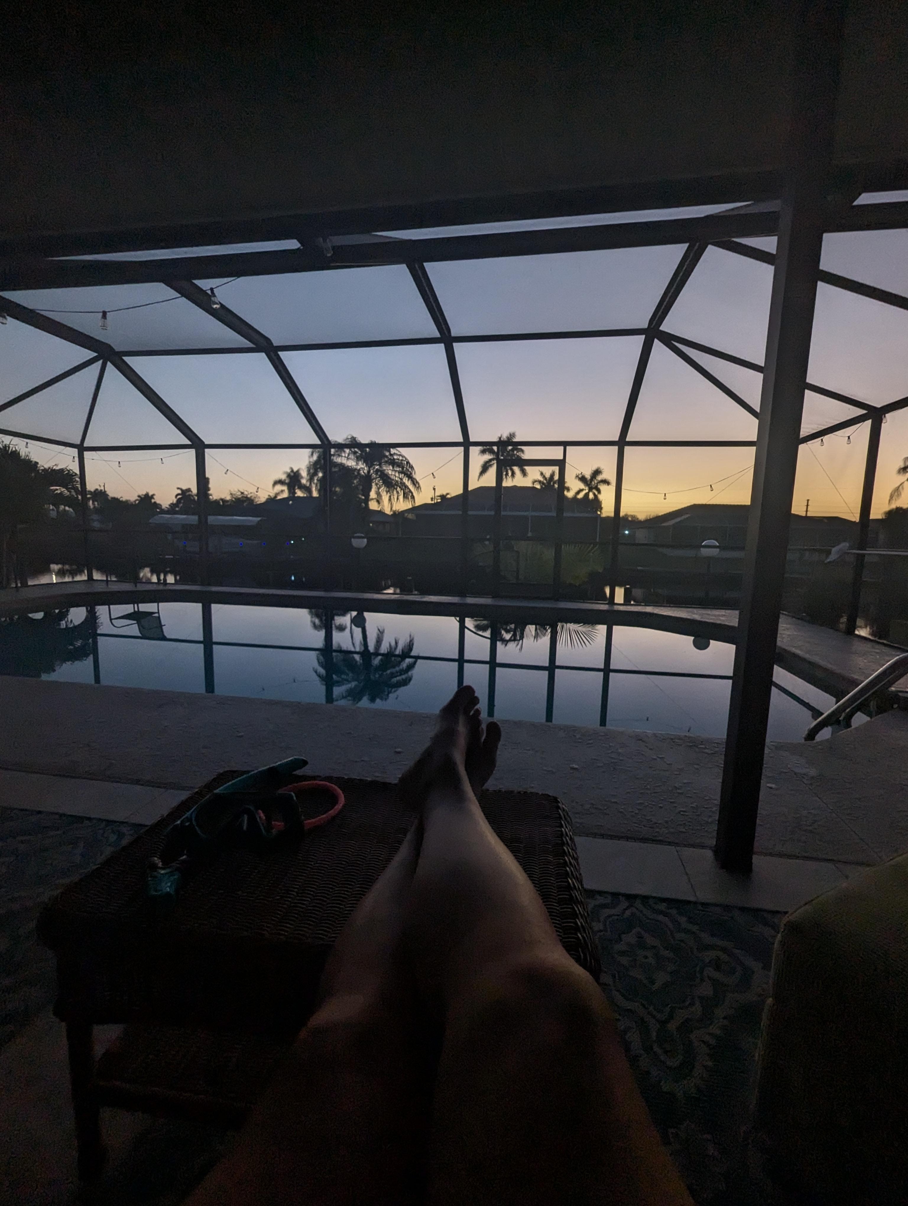 Sunrise on the lanai couch