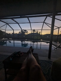 Sunrise on the lanai couch