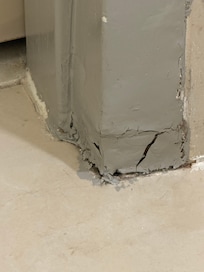Baseboard in bathroom