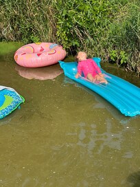 Lounging in the water