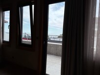 The view from our balcony of the sea