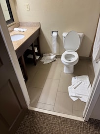Wouldn’t be cleaned until Sunday but you can come and pick up washcloths and towels.
