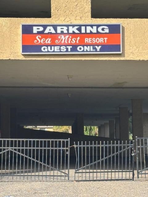 Closed parking garage chained shut
