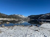 Beautiful Pinecrest lake in the snow - fun place for sledding!!!