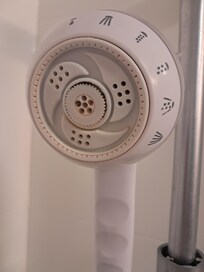 Shower head had black & brown residue
