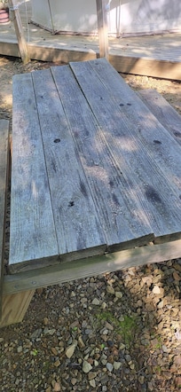 Picnic table not what's pictured and no fire soaking tub
