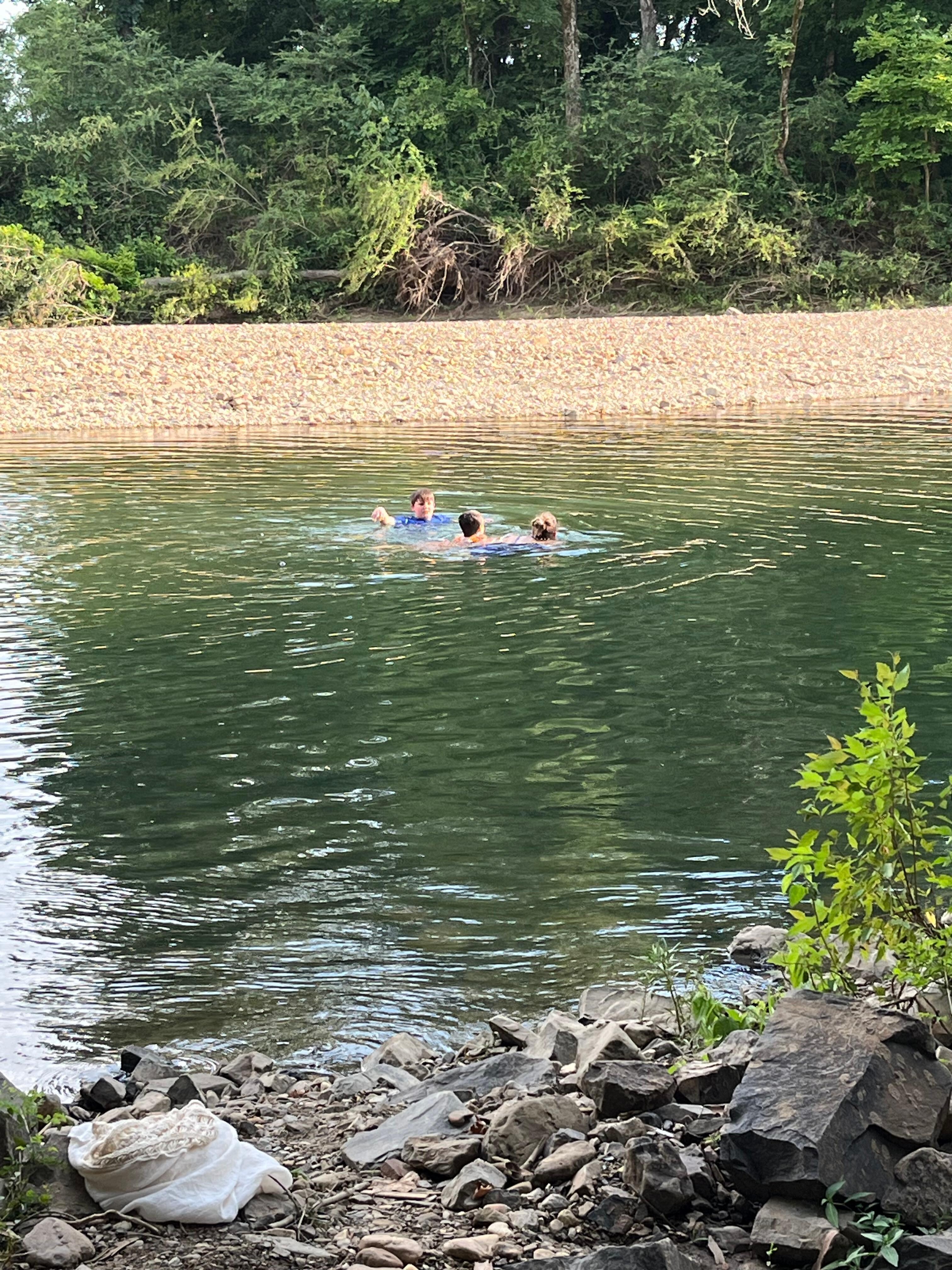 We had a blast swimming at the cabin! 
