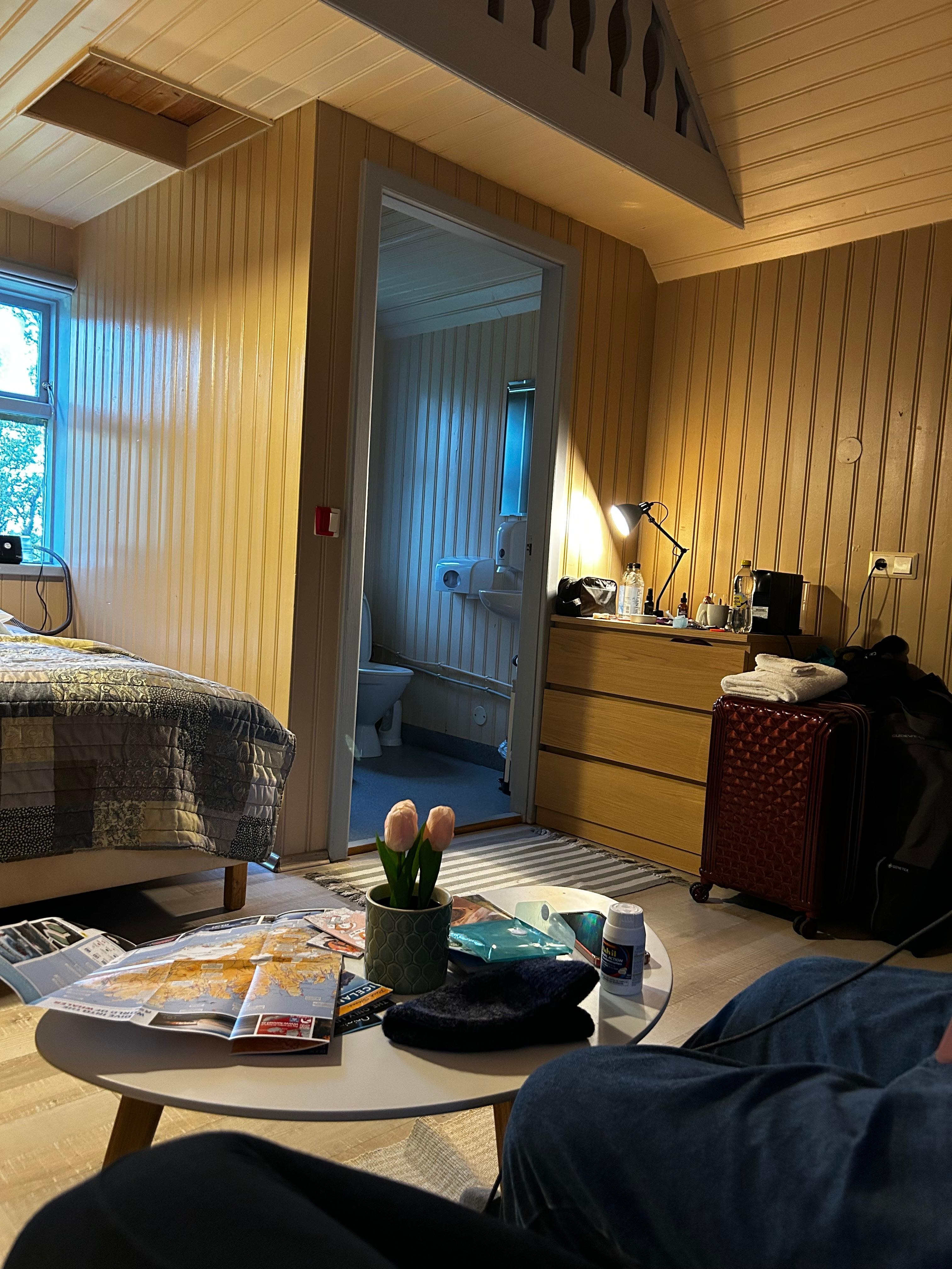 Inside the bungalow