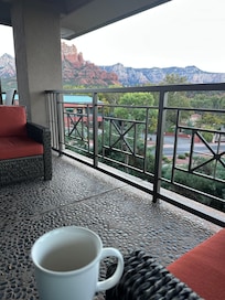 Coffee on the veranda surrounded by beauty