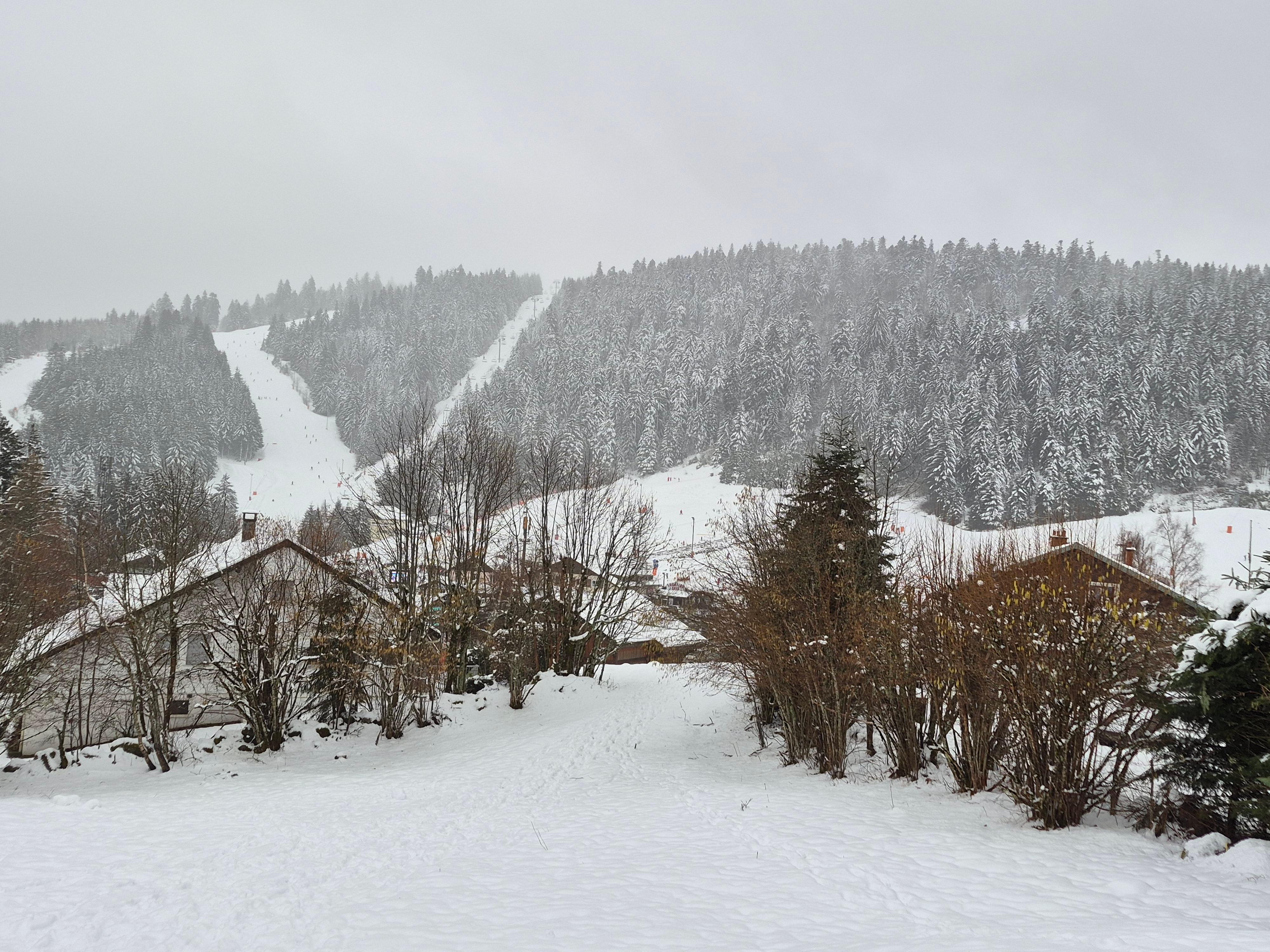 Vu du chalet sur les pistes 