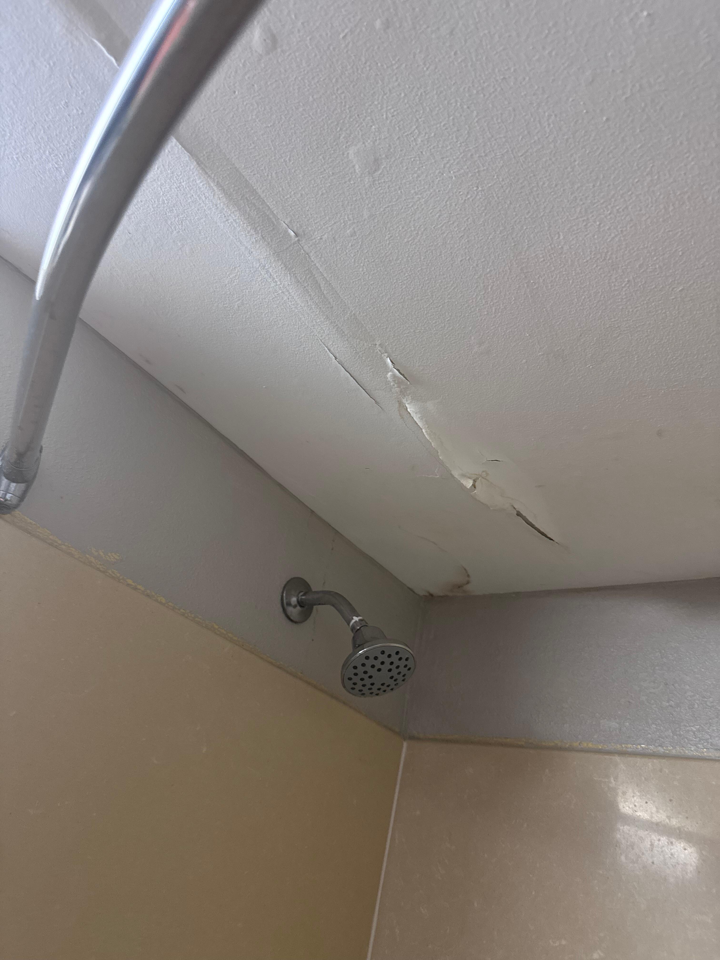 Bath tube ceiling was ready to fall down.