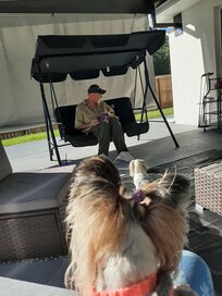 Enjoying the back porch.