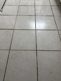 Hard to see the stickiness in photos but our shoes would stick to the floor.