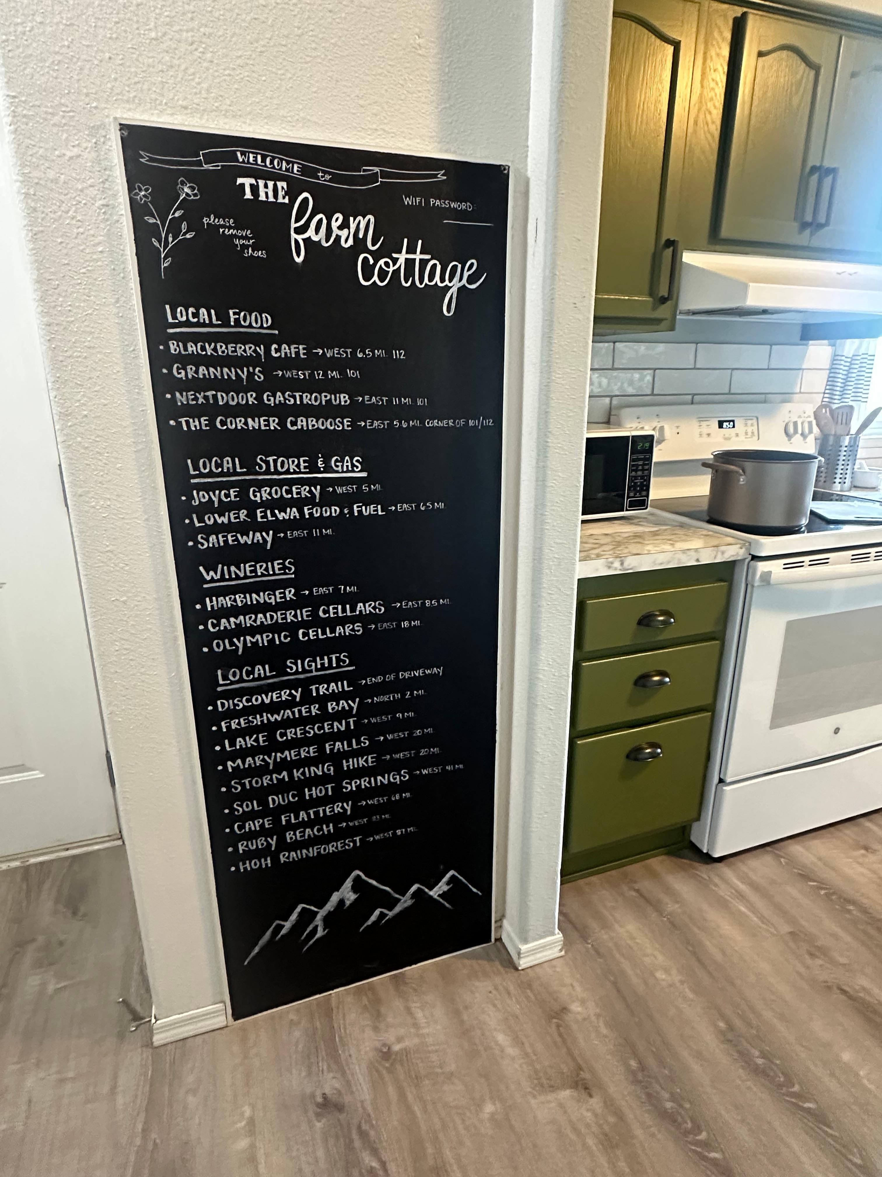 Great chalkboard with local faves