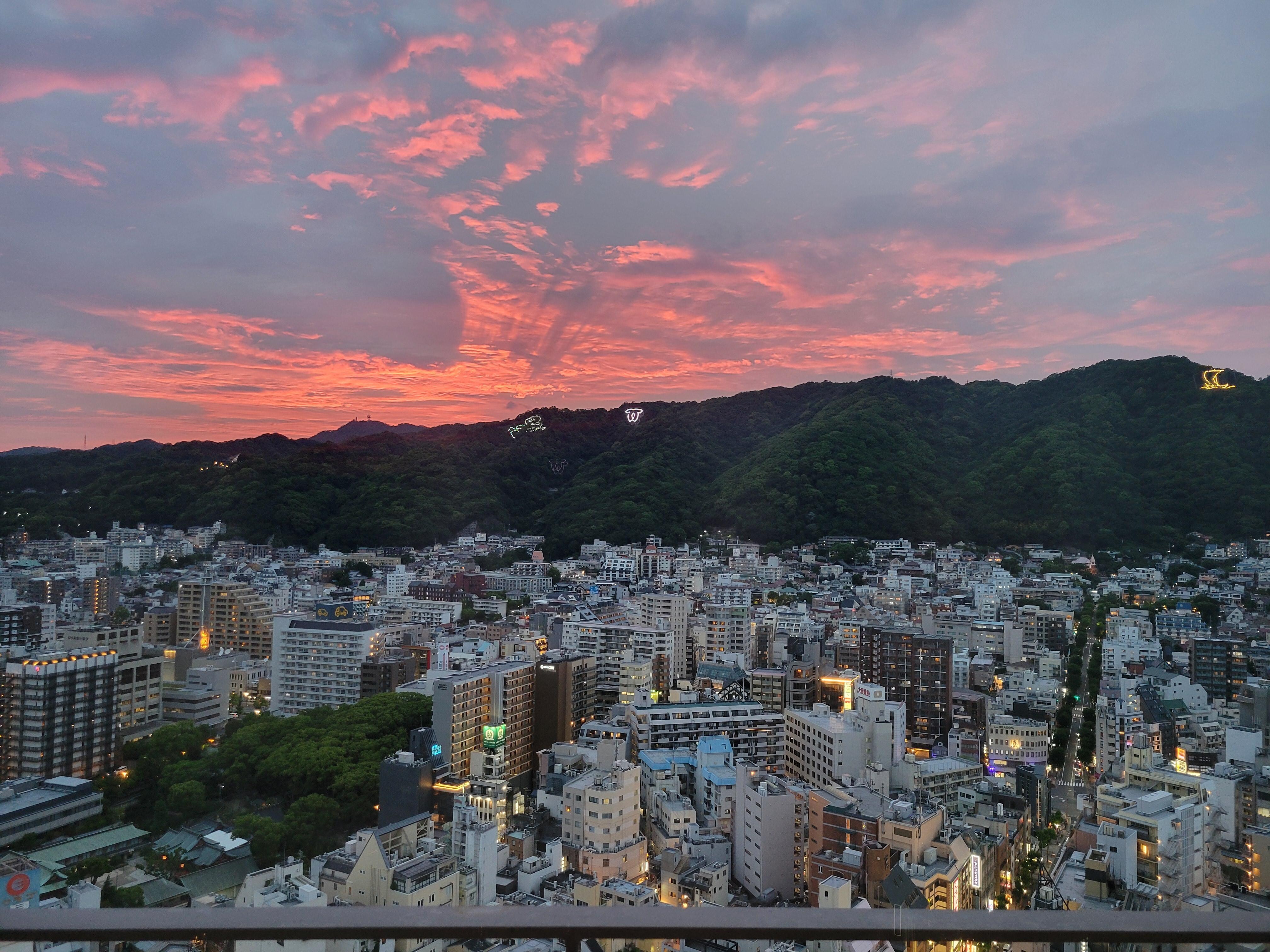 夕方ホテルから撮った夕焼け