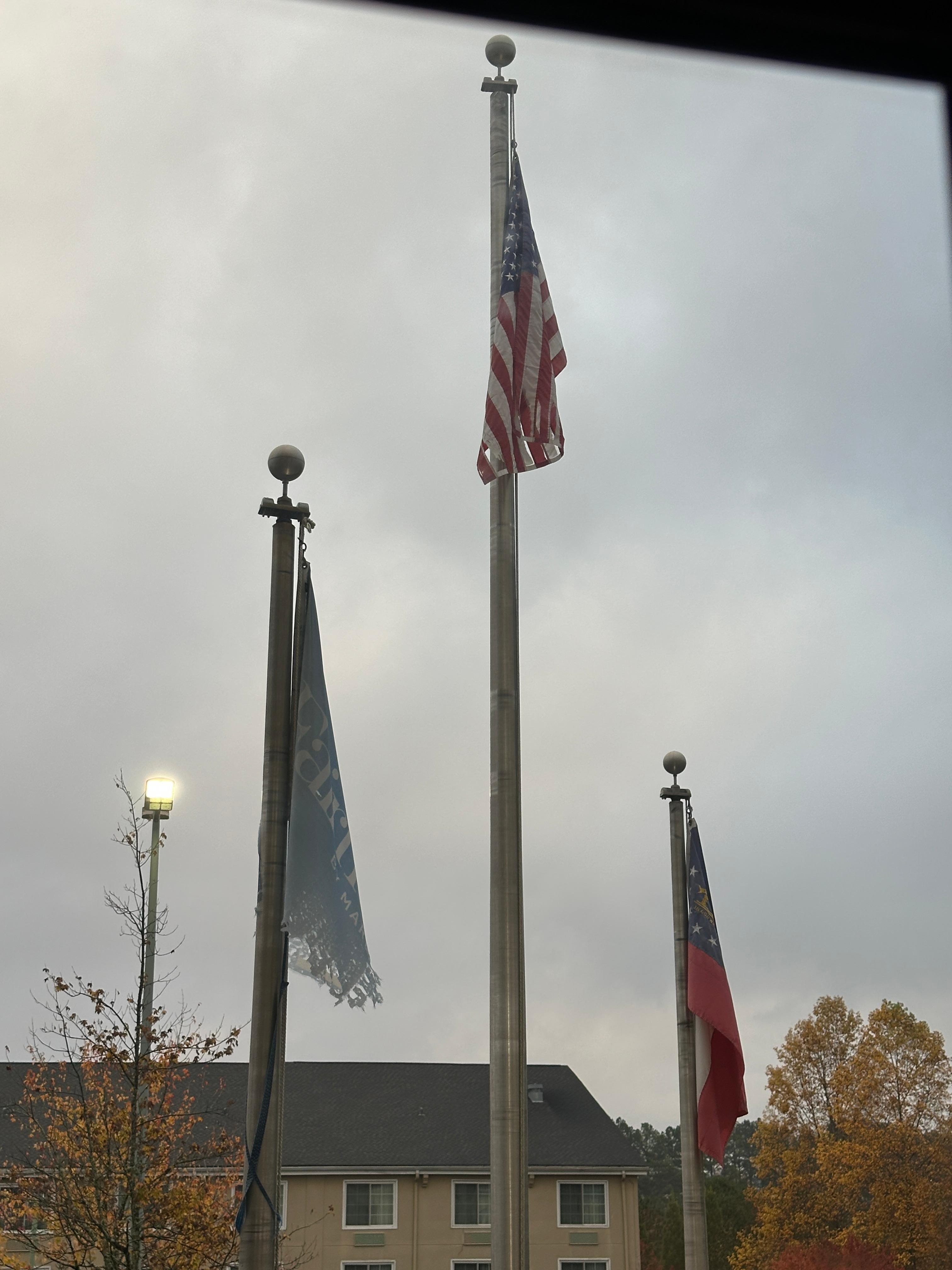 American flag in terrible condition!