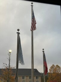 American flag in terrible condition!