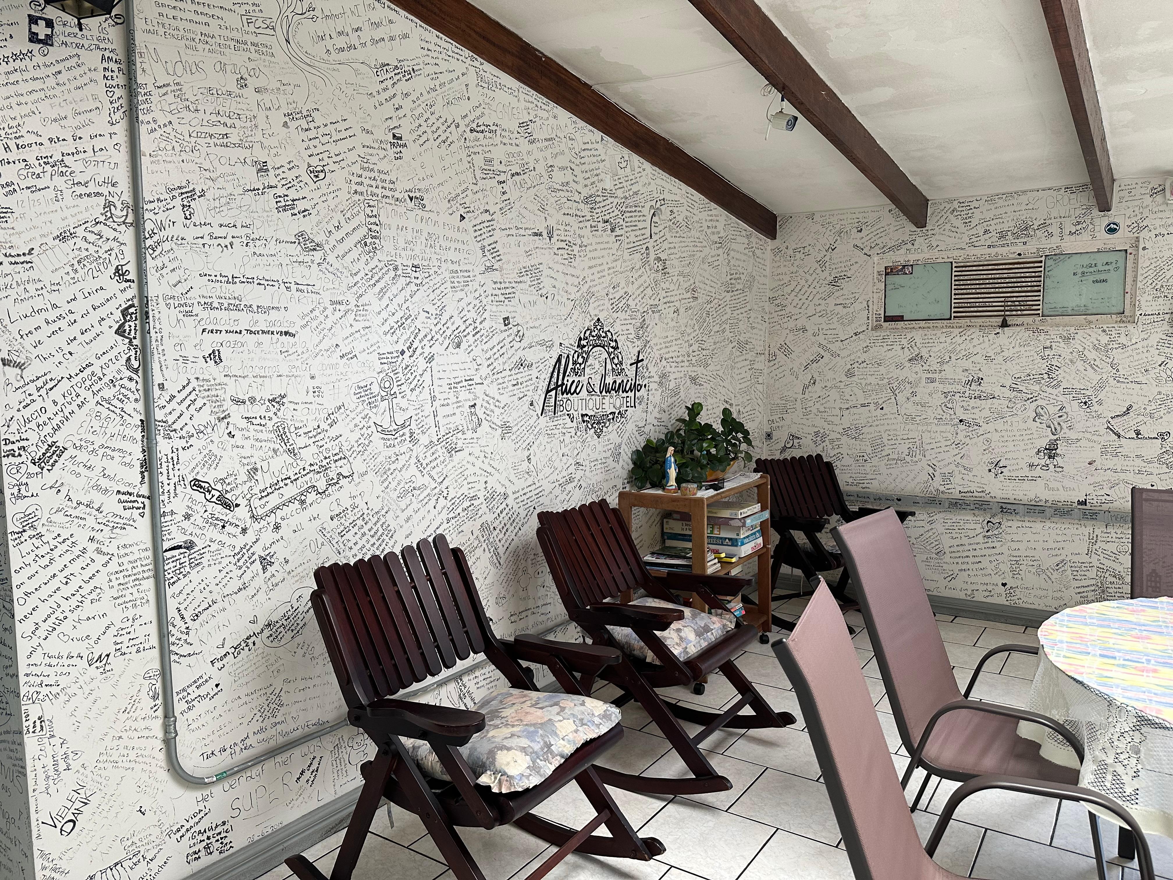 if you stay, you sign the wall. :)