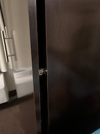 Mirror not secured to the wall a child could get hurt