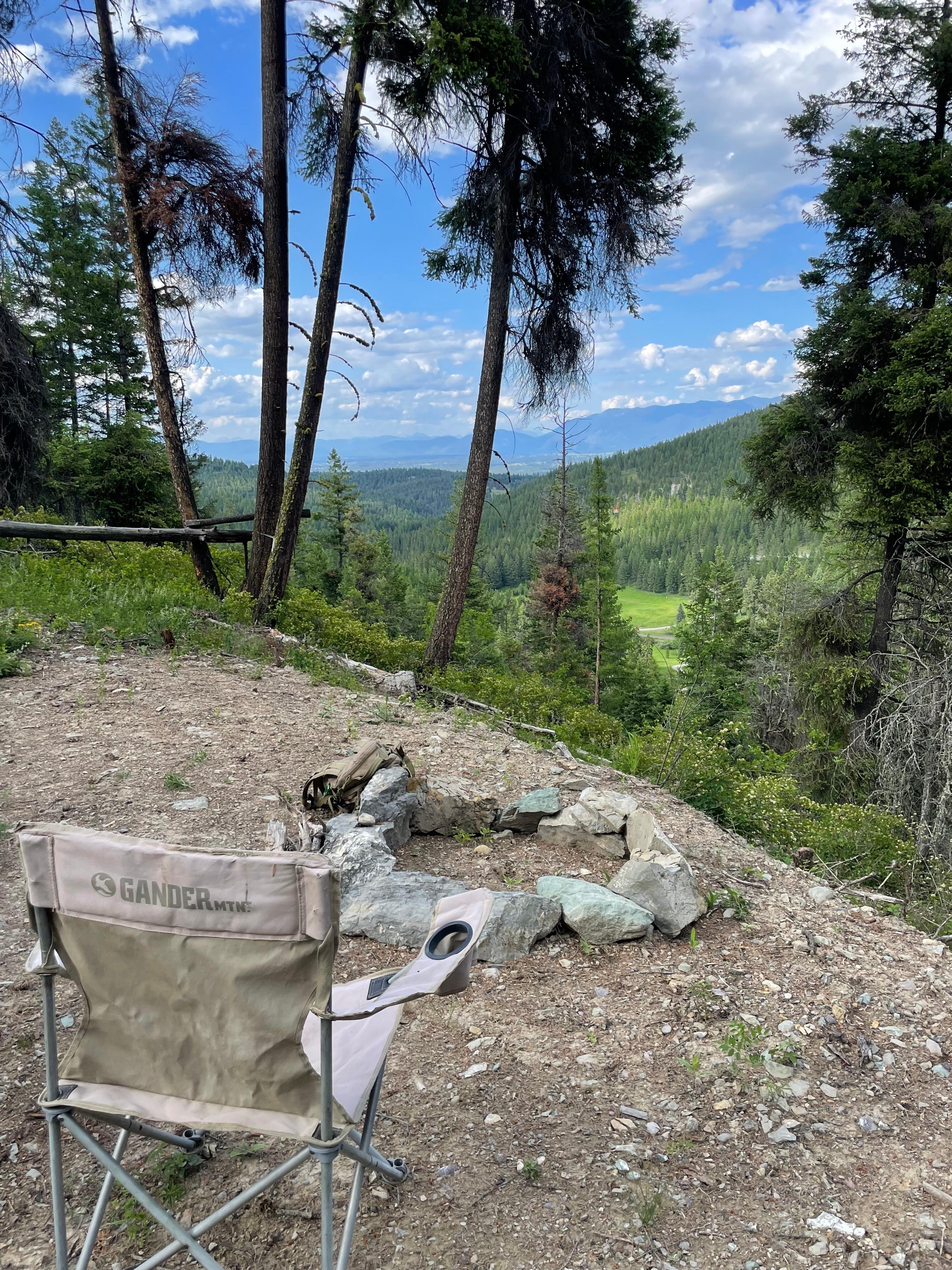 View from the top of the property, complete with a set of camp chairs waiting!