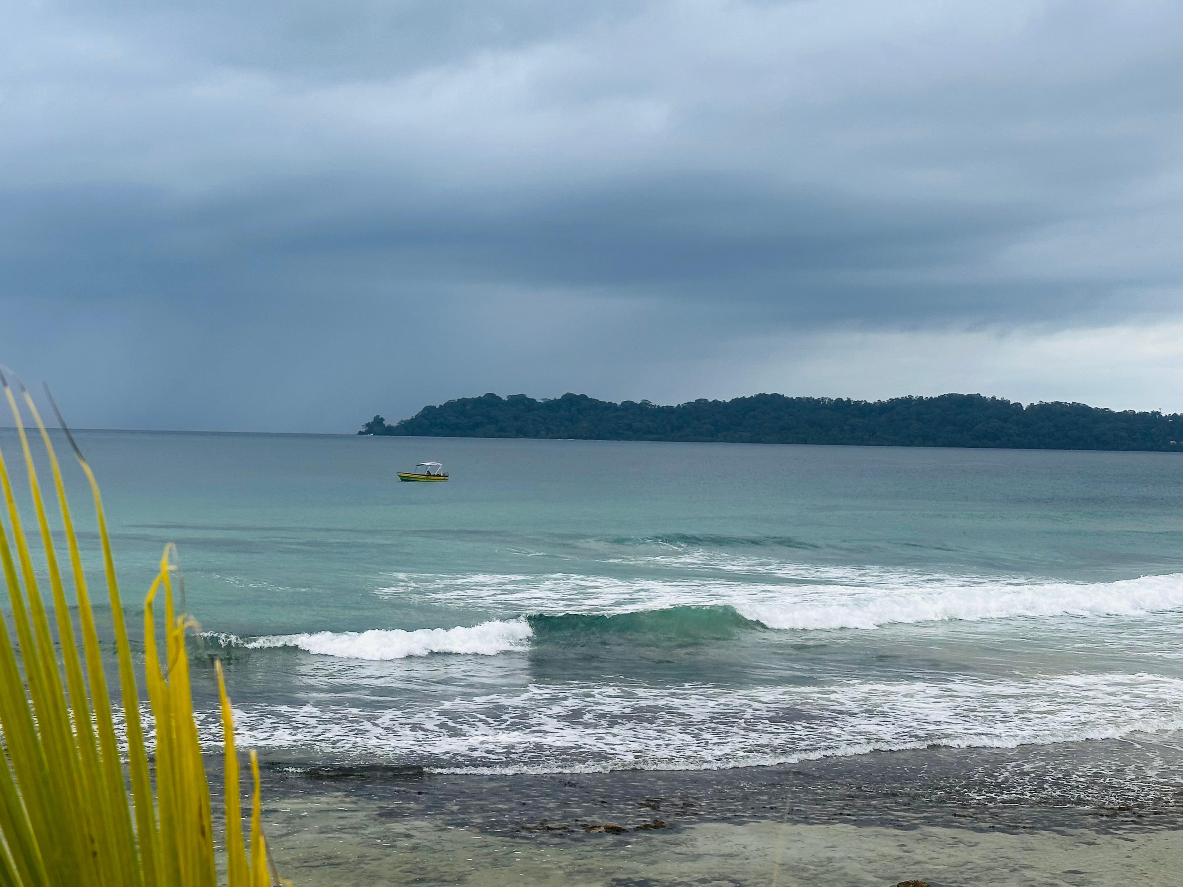 View from the pool deck on a stormy morning 