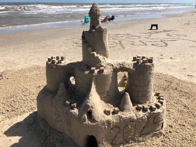 Masterpiece by another Texas renter down the beach.