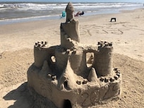 Masterpiece by another Texas renter down the beach.