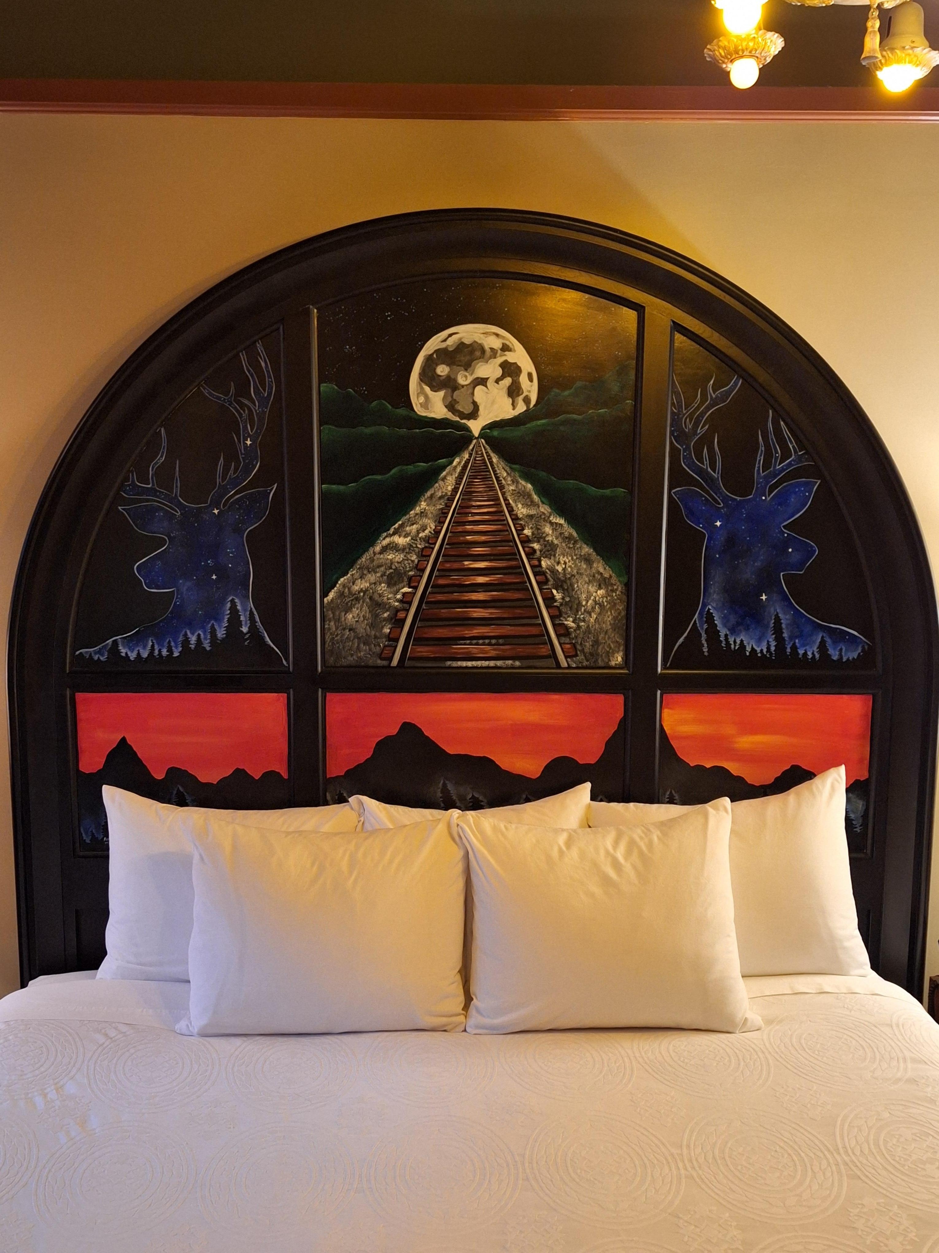 This is the bed in the room where I stayed.