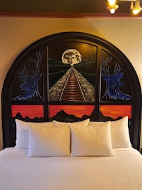 This is the bed in the room where I stayed.