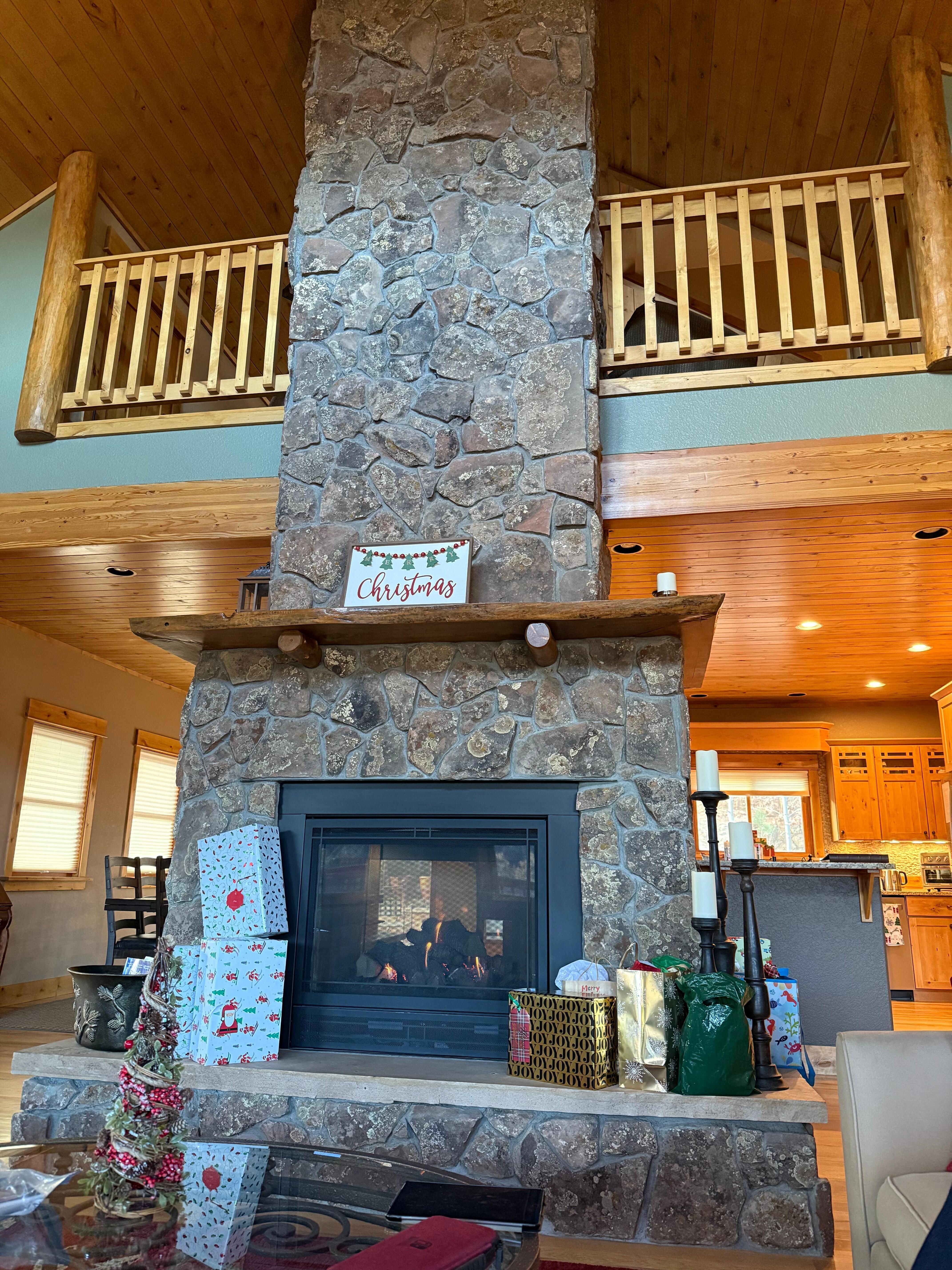 Beautiful fireplace! We loved the living room. 
