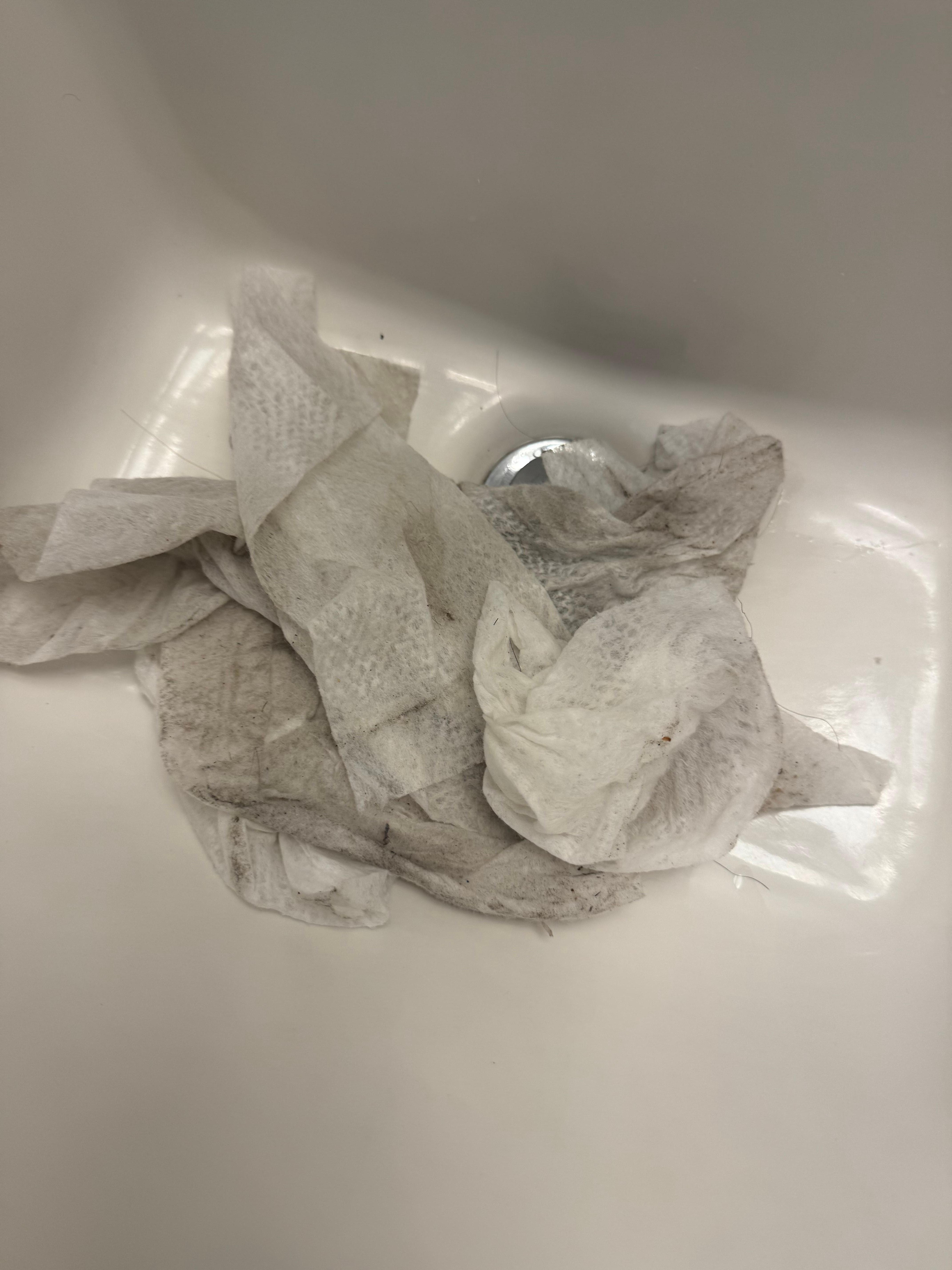 I bought Lysol wipes because it wasn’t clean- this was from just the bathroom floor. 