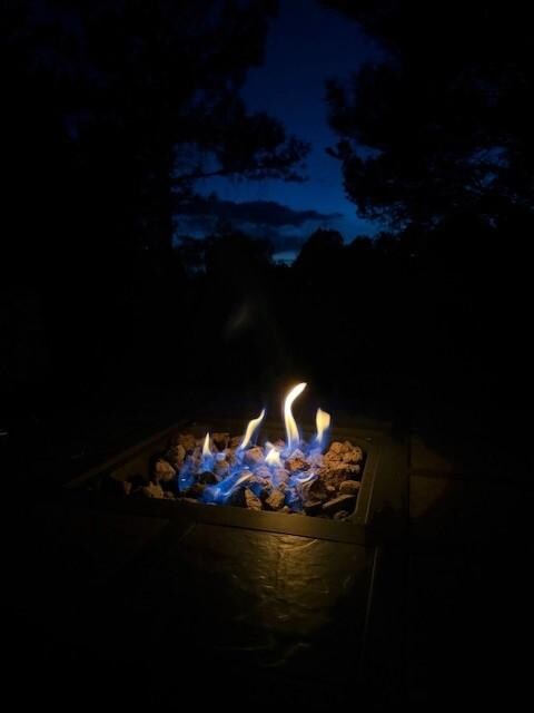 Enjoying the View from the Deck while making smores.