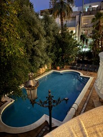 Pool view in the evening