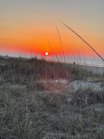 Morning sunrise steps from condo.