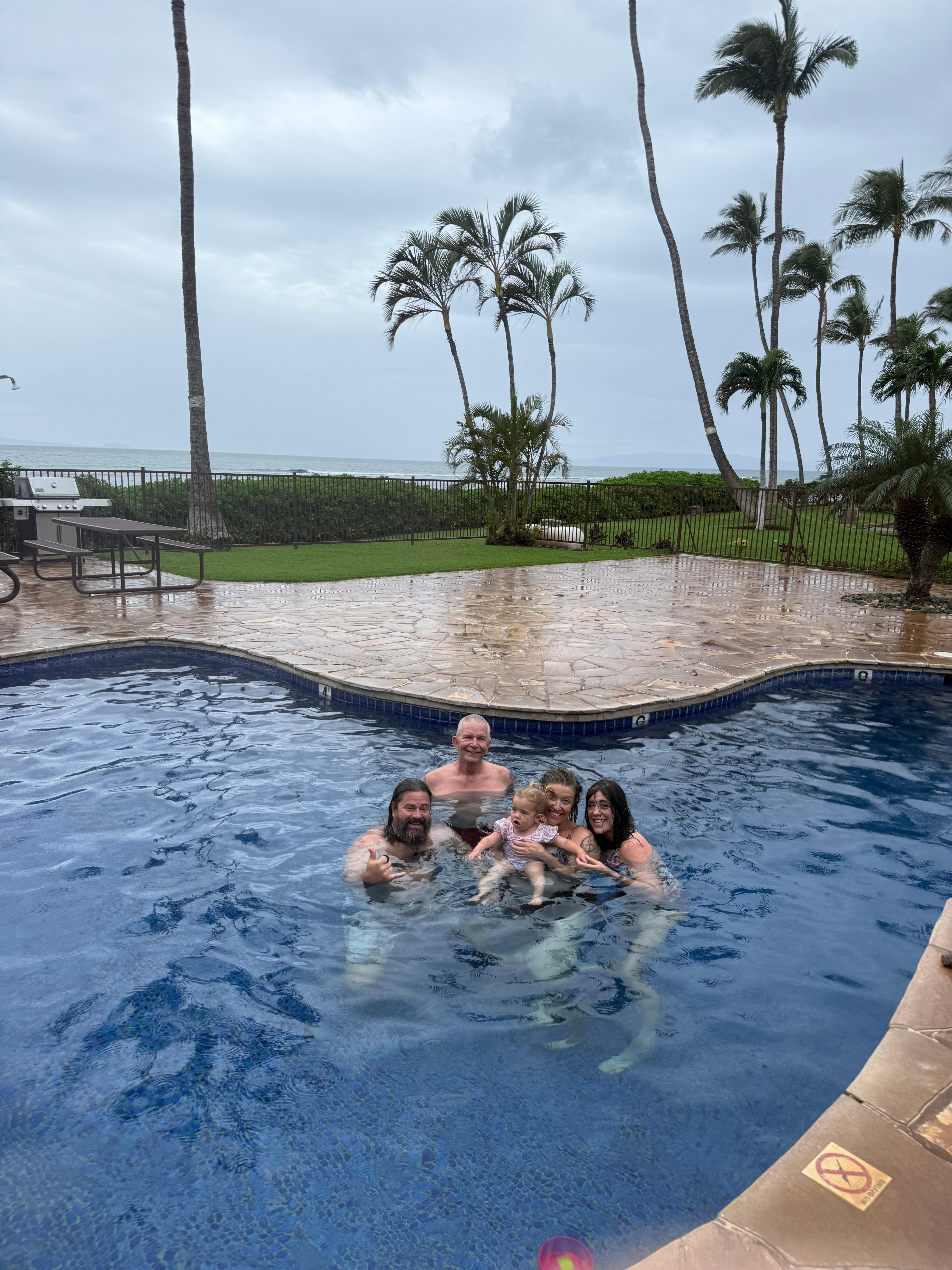 Tons of pool time.  BBQs for use in pool area.