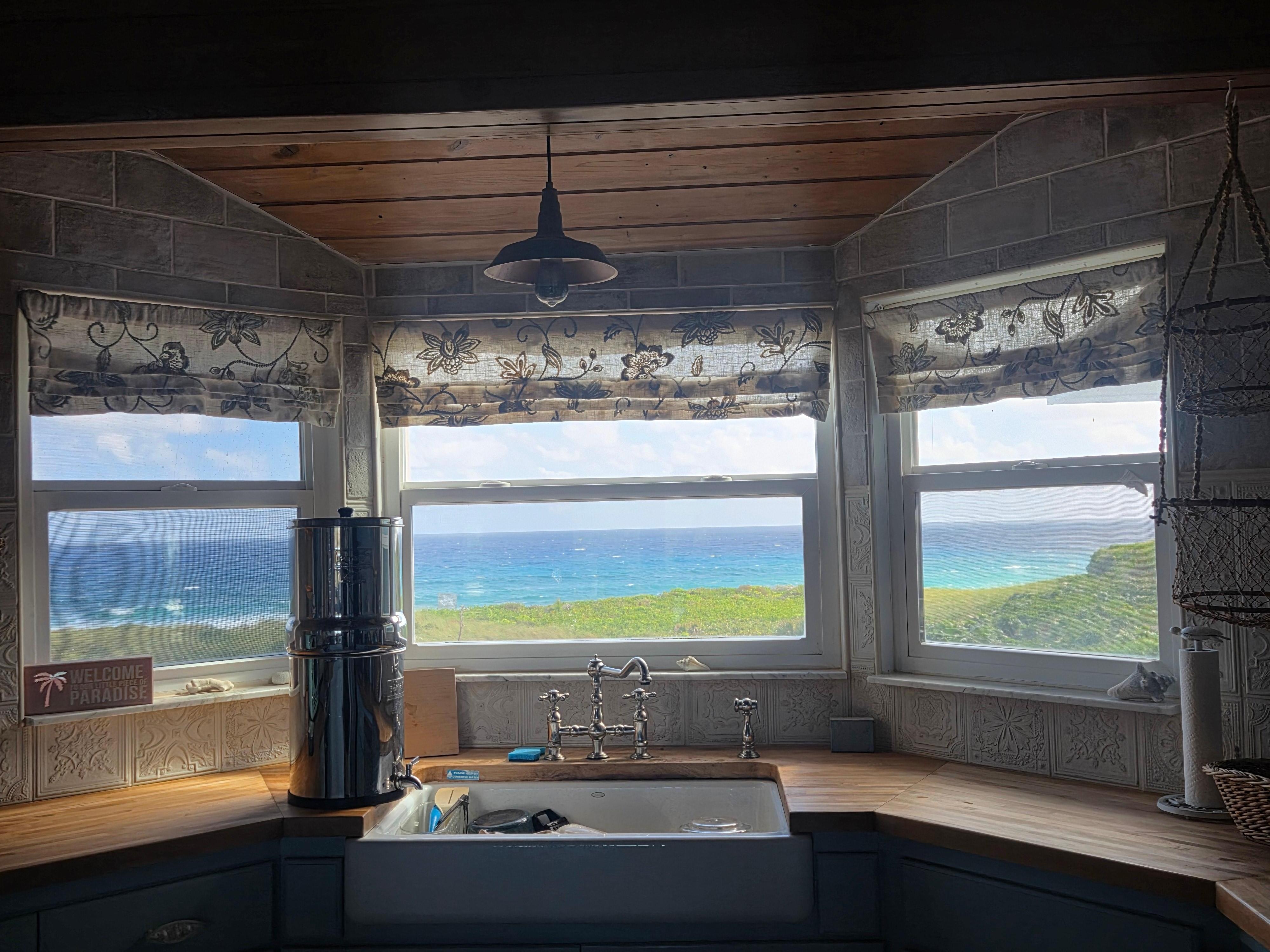 View from one of the two kitchen windows