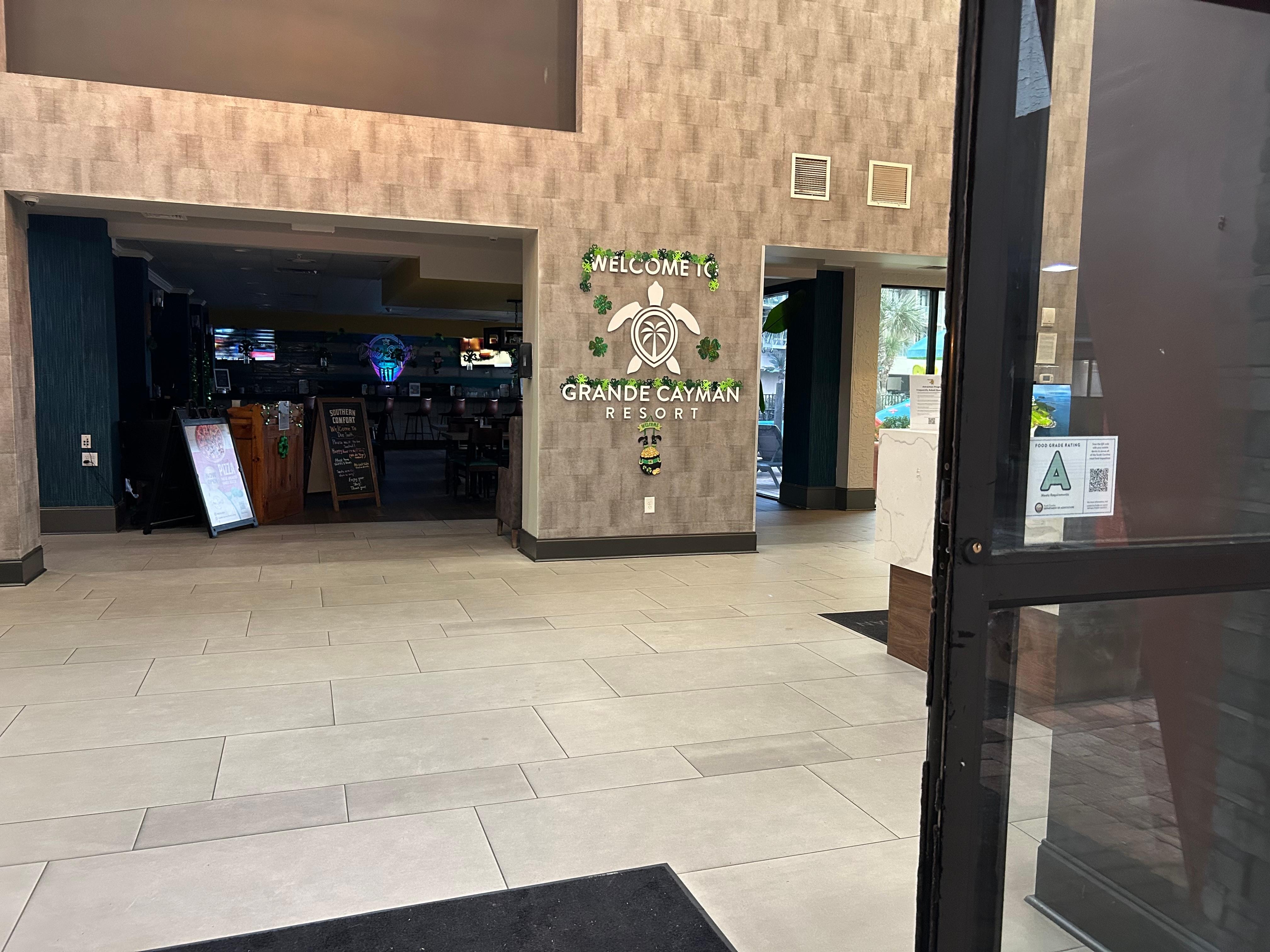 Entry to hotel was located in the parking garage area.