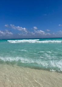 The beach in the resort area