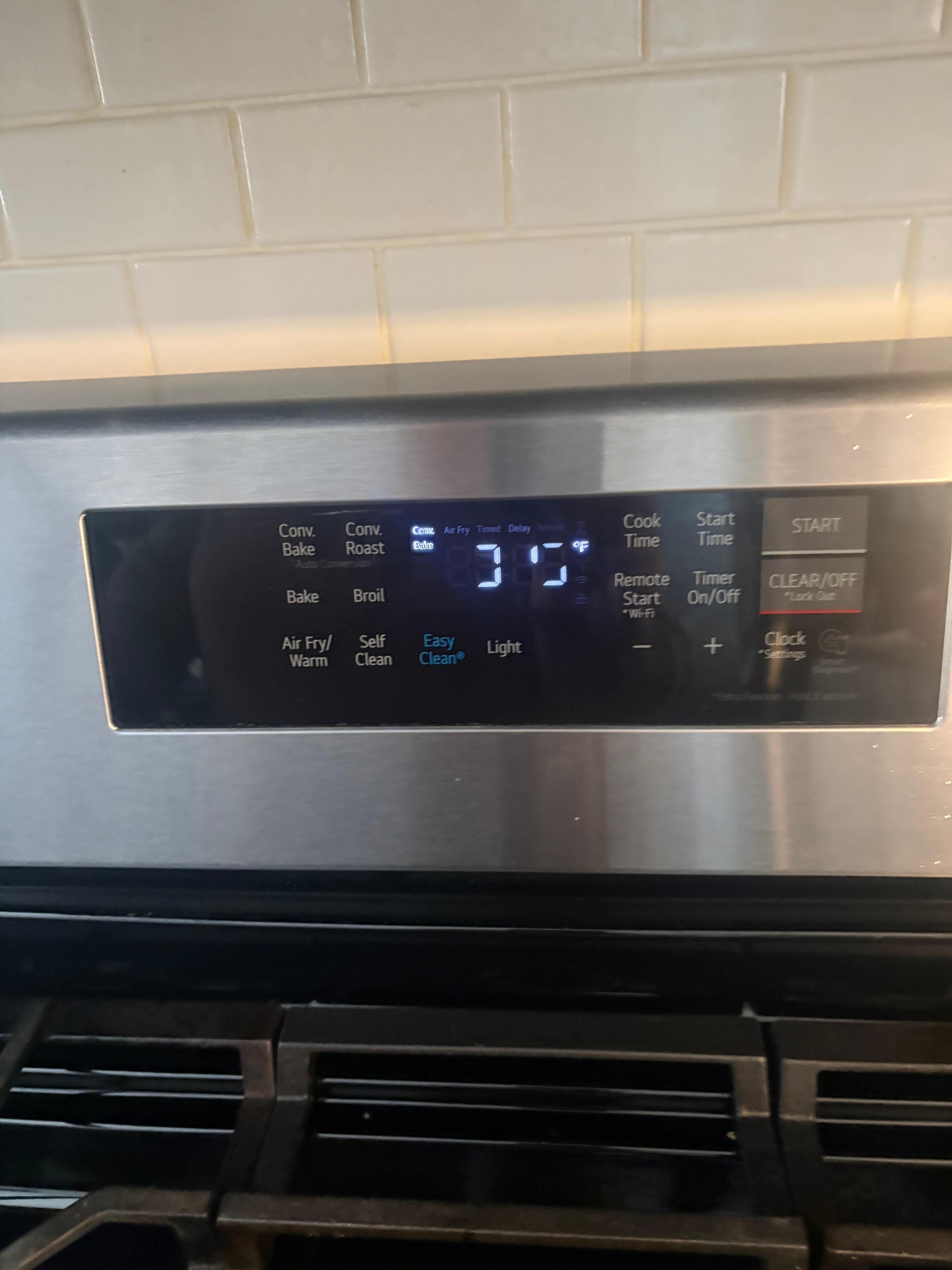 Oven temperature display not working 