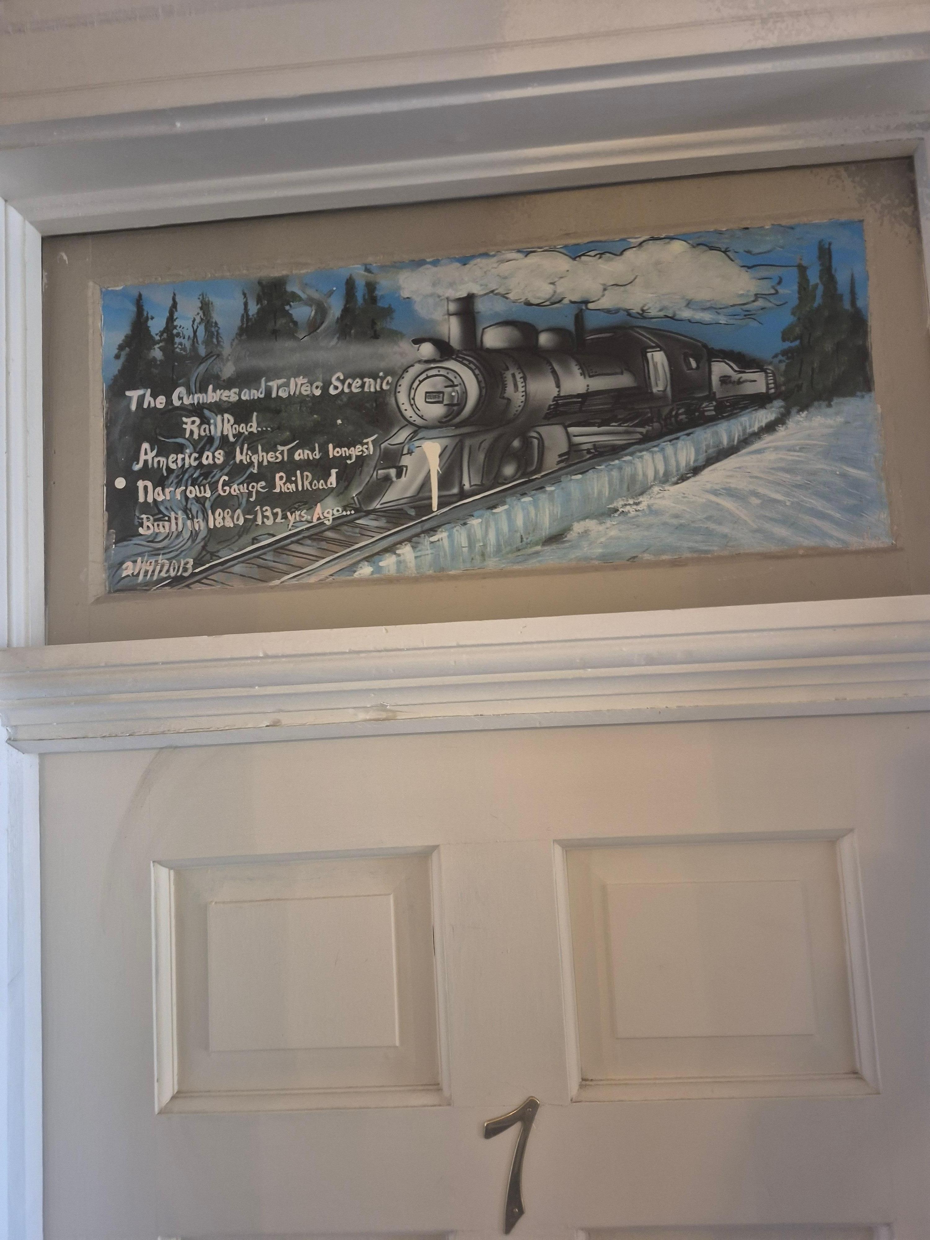 Glass above a room door