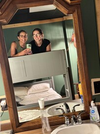 Sharing a bunk bed with my kid. :)