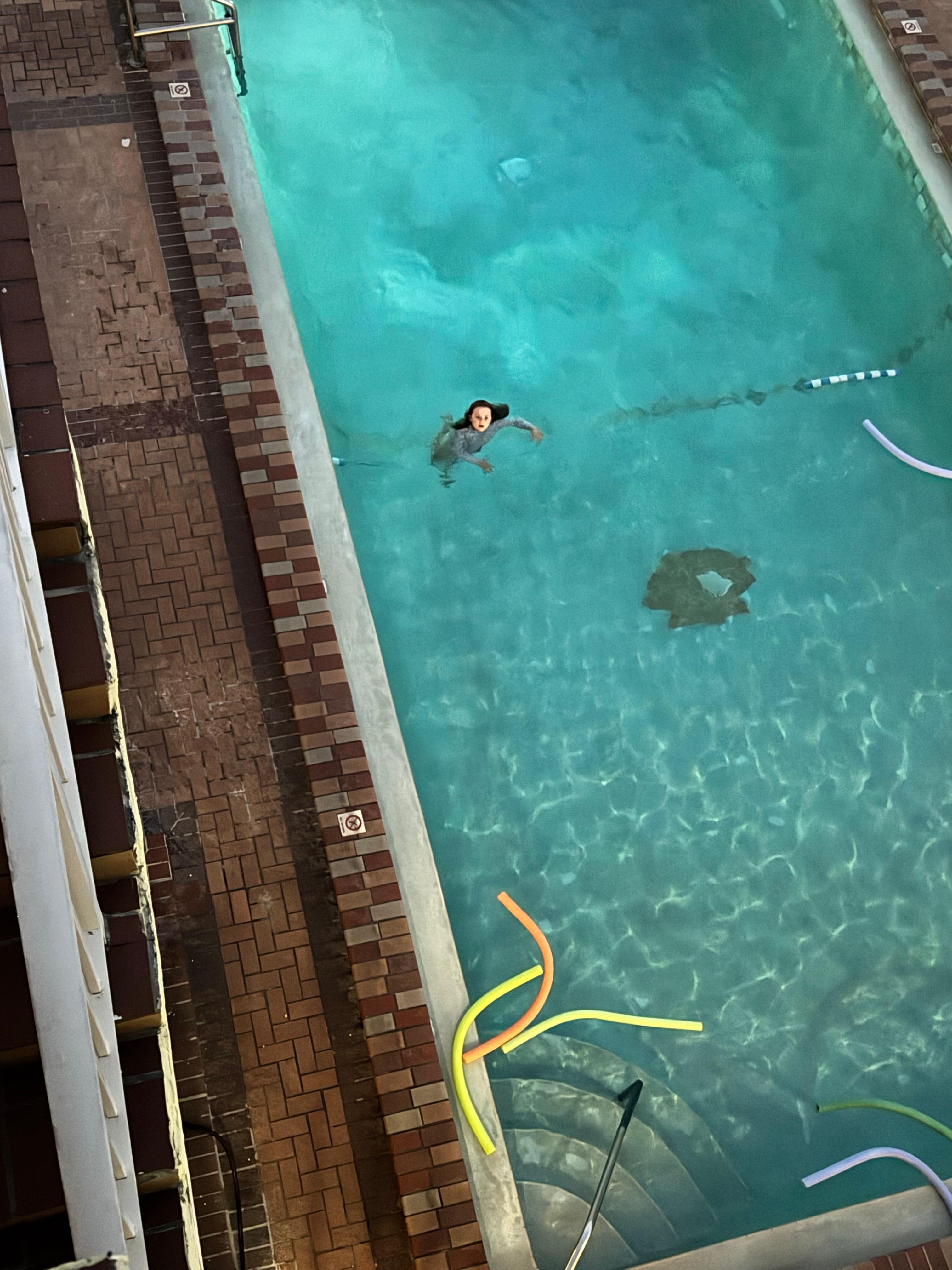 From top balcony. Kids loved the heated pool. 