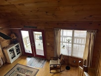 Looking down from the loft room