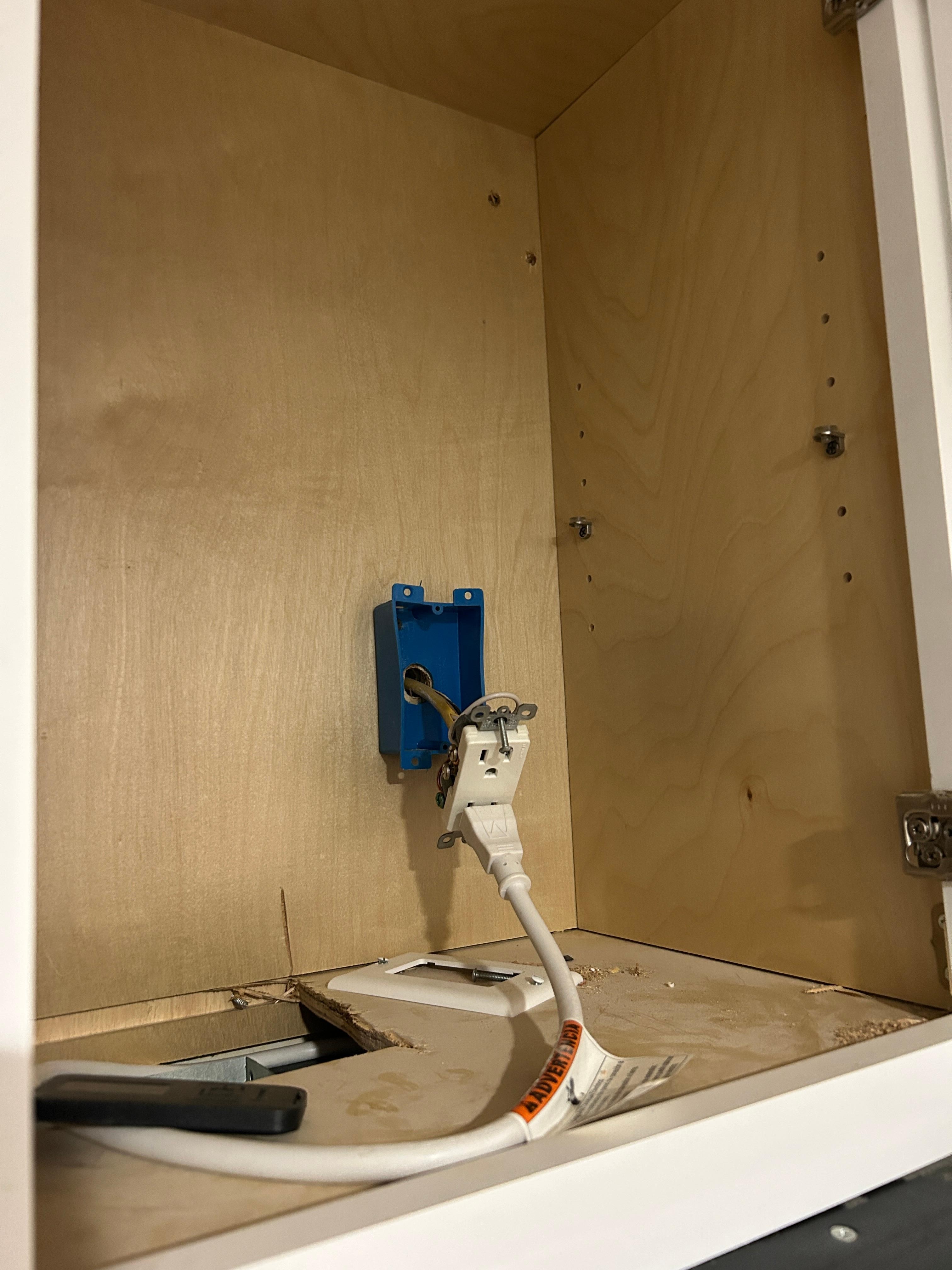 Exposed electrical in kitchen