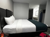 Two queen room with fridge, micro and a table with two chairs. Very nice!