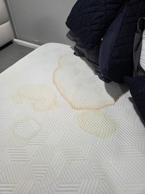 The sheets were unclean and repulsive.