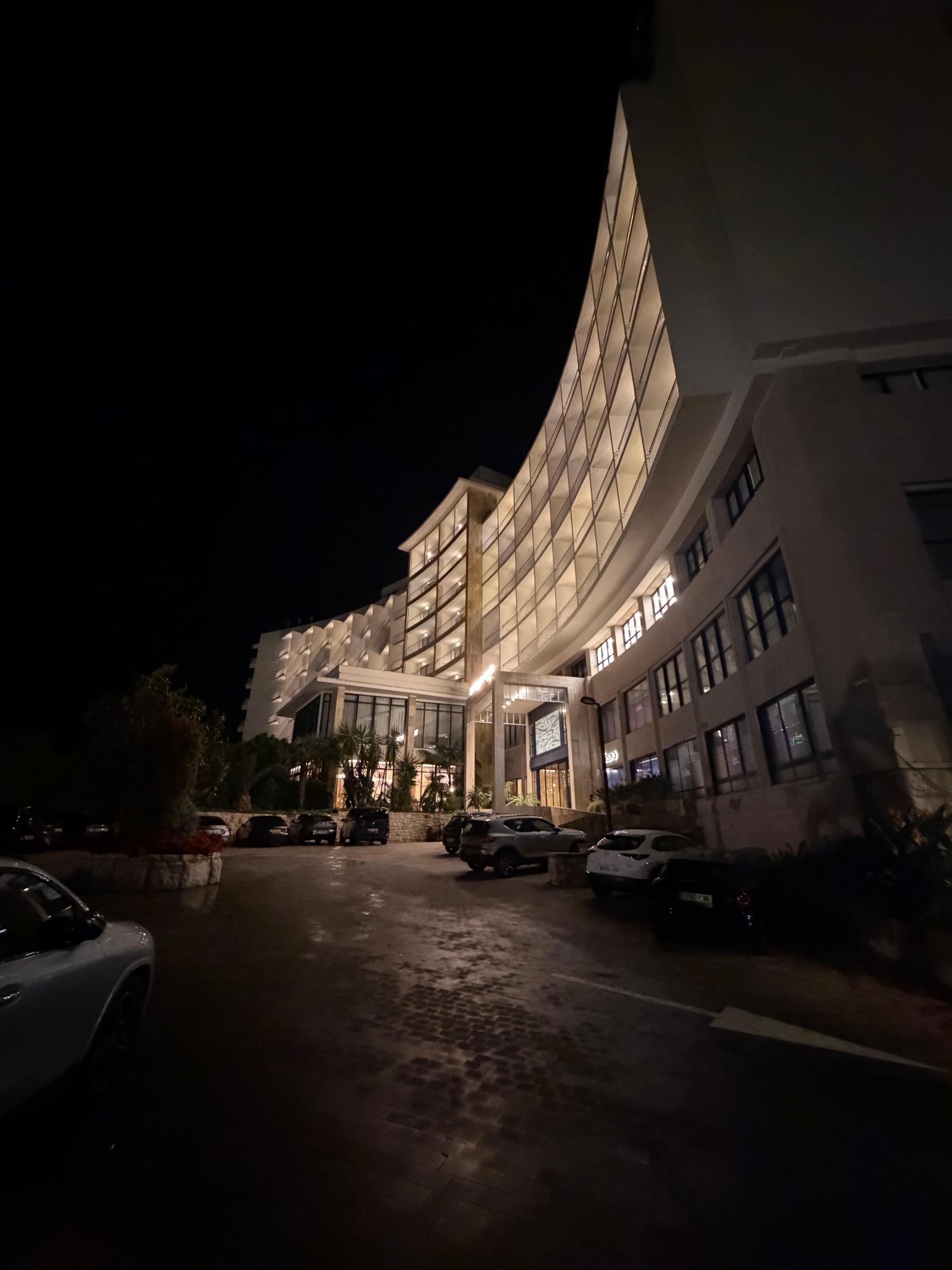 View of hotel at night 