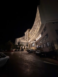 View of hotel at night