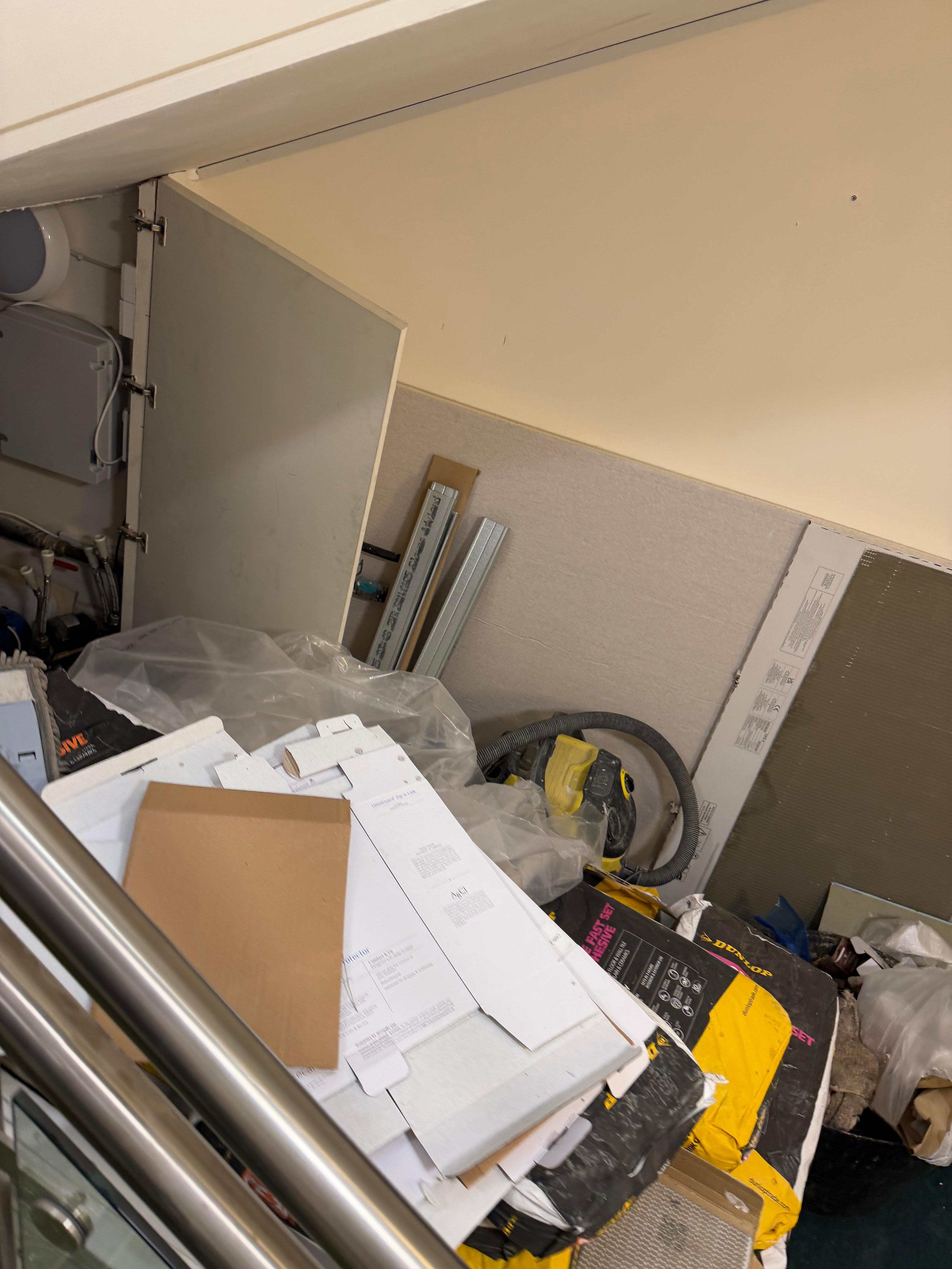 Construction on stairs